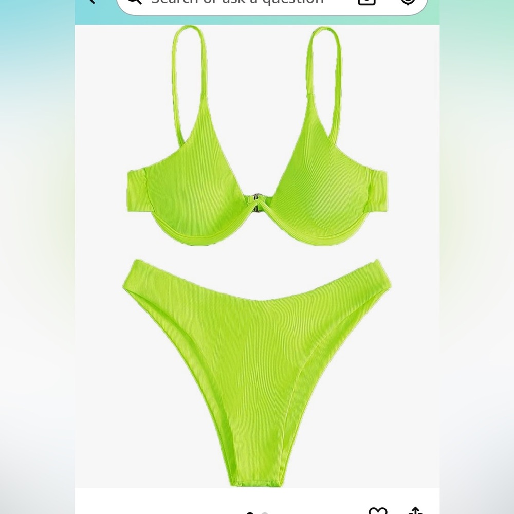 Neon Green High Cut Bikini